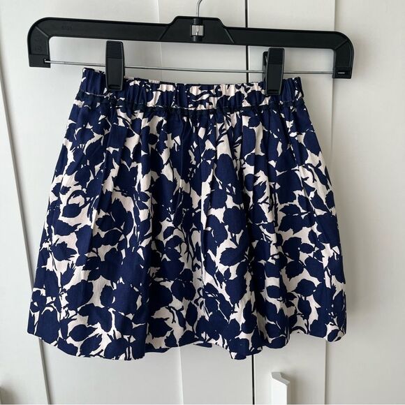 J Crew Kids Crewcuts Botanical Print Blue White Cotton skirt size 6/7 NWT - Picture 1 of 9